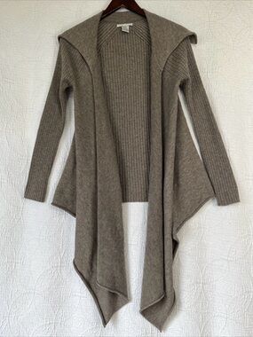 Alberto Makali Wool Blend Open Ribbed Knit Sweater Womens Medium Brown Waterfall